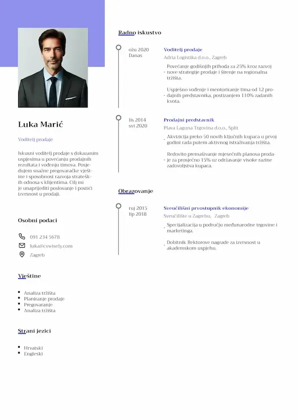 Kreativni predložak životopisa sa šarenim dizajnom