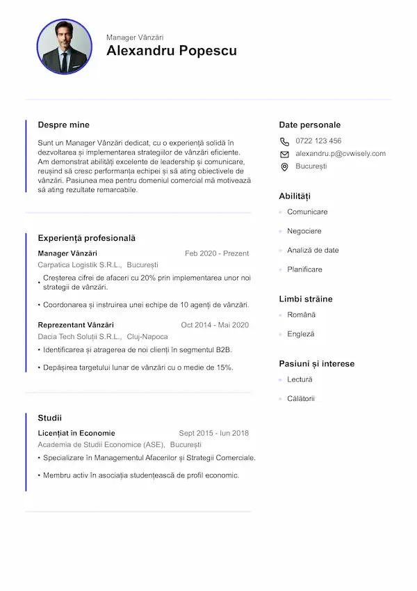 Model CV simplu și modern