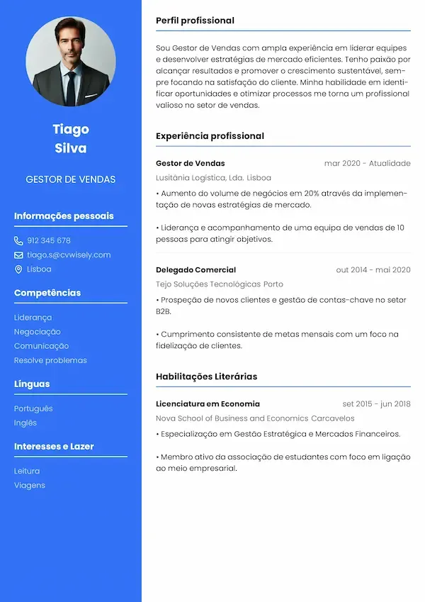 Modelo de Currículo Moderno e Minimalista