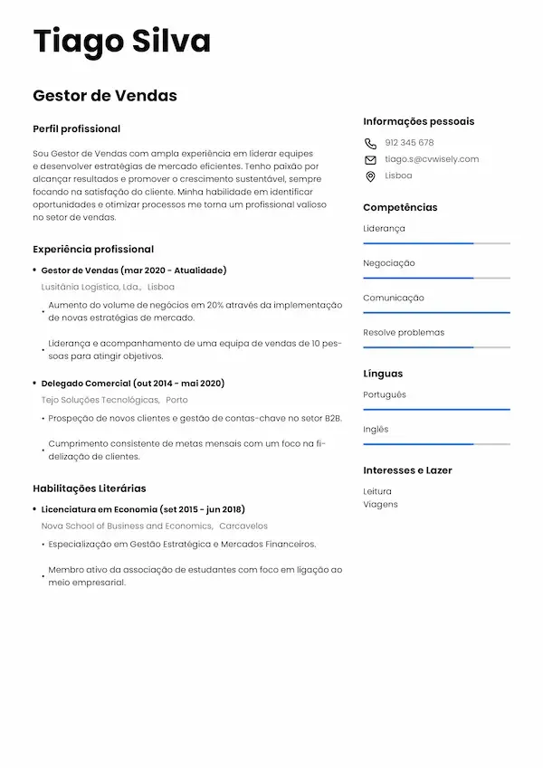 Modelo de Currículo Moderno