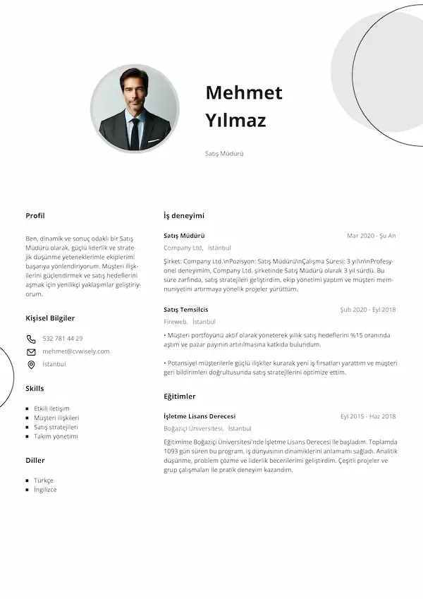 Standart özgeçmiş formatı